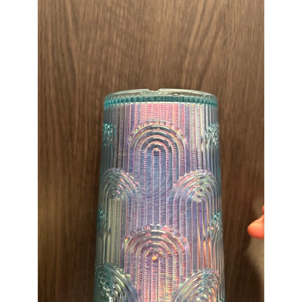 Starbucks Iridescent Teal‎ Scalloped Arch Venti Tumbler 24oz Cold Cup 011129726